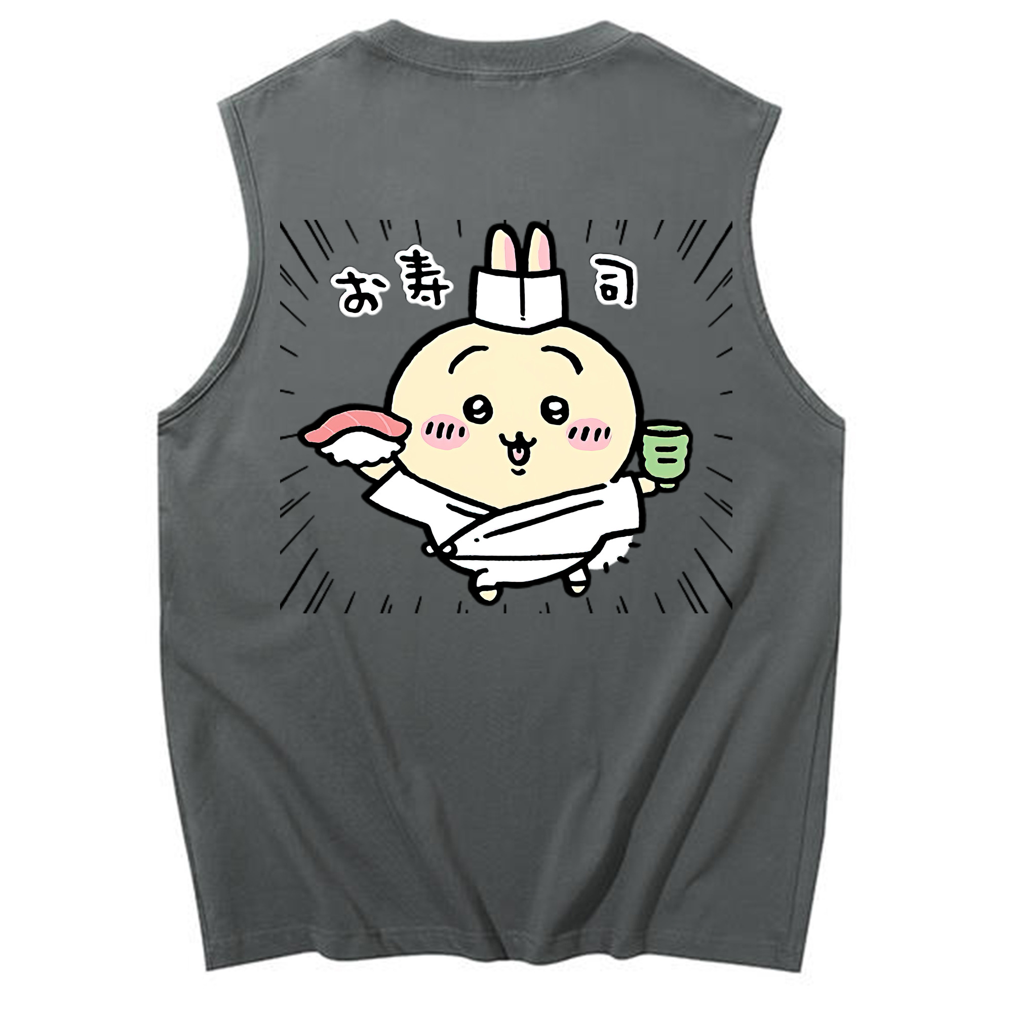 （画像用） ちいかわ うさぎ Chii-kawa usagi コットン100％タンクトップ（背面プリント）